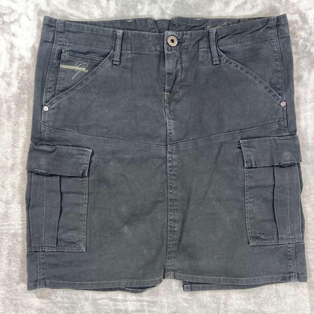 G Star Raw Cargo Mini Skirt Women's Size 12 Black Utility Streetwear